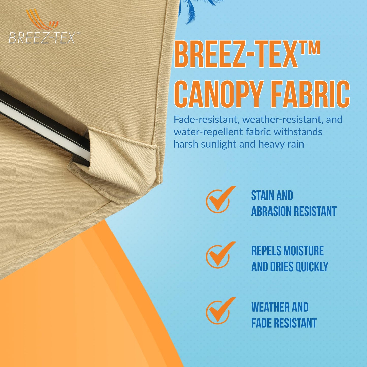 Island Umbrella Calypso 11 ft Octagon Patio Umbrella – With Crank Lift, Push-Button Tilt, Rust-Resistant Aluminum Pole, 8-Rib Frame, Solar LED Lights & Breez-Tex Weather-Resistant Canopy – Champagne