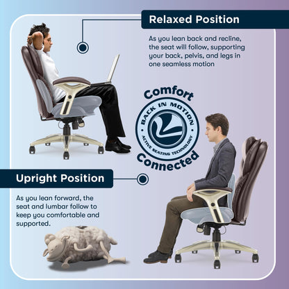 Serta Claremont Ergonomic Executive Office Chair with Back in Motion Technology, Adjustable Mid Back Desk Chair with Lumbar Support, Bonded Leather, Chestnut Brown