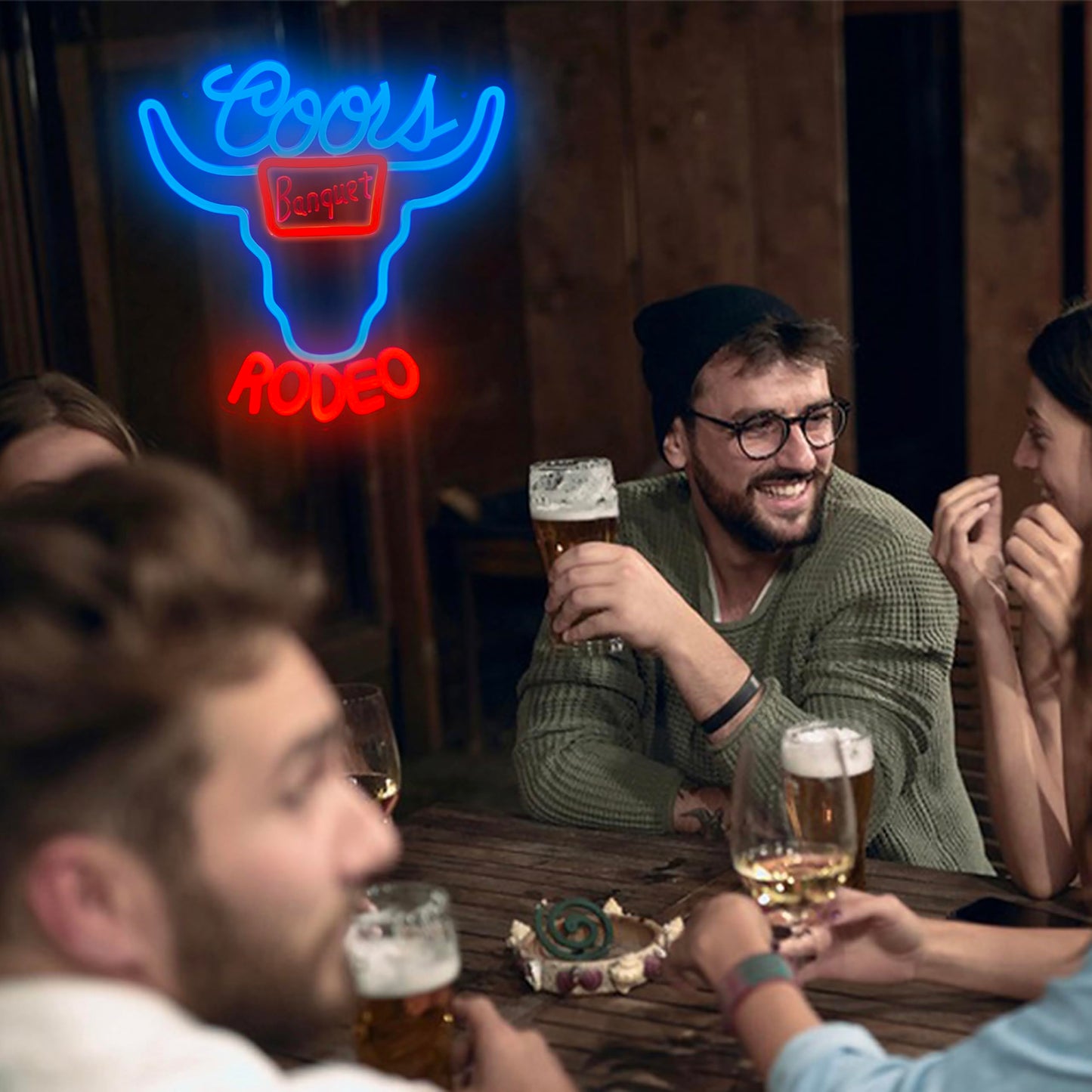 Beer Neon Sign Dimmable Western Rodeo Neon Light Signs for Wall Decor Cowboy Neon Sign for Man Cave Home Bar Beer Club Pub Bistro