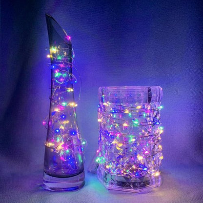 Fairy Lights | 7Ft 20 LED Twinkle String Lights - Battery Operated & Waterproof for Parties, Weddings & Decor (Rainbow-Pastel, 24 Pack)