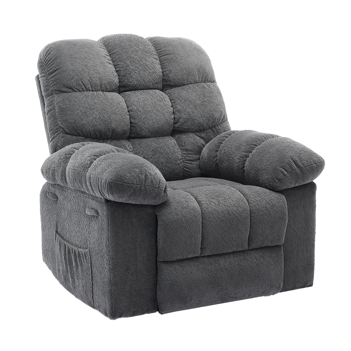 Garvee Manual Recliner Chair,Ergonomic Overstuffed Breathable Fabric Reclining Chair with Side Pockets,q235 Steel Frame Lazy Boy Recliner Single Sofa for Living Room Bedroom