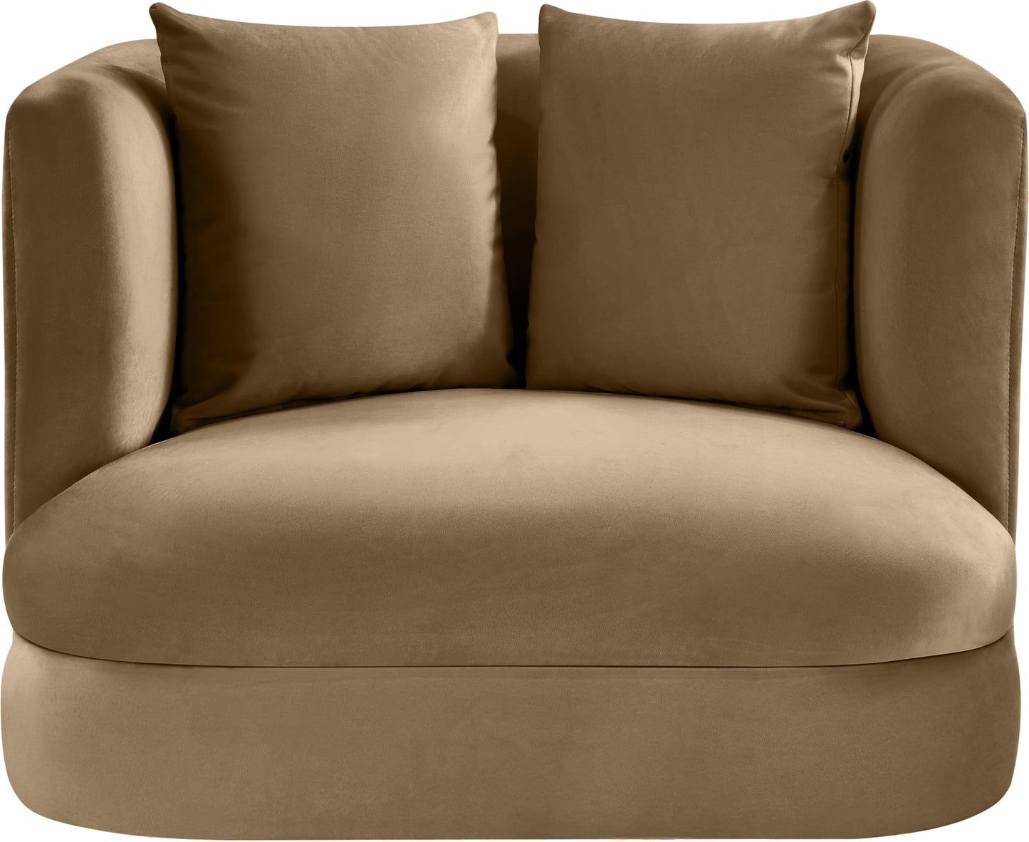 Meridian Furniture 699Taupe-C Alder Collection Modern | Contemporary Chair with Ultra Luxe Taupe Velvet, 460 GSM Velvet, Solid Wood Frame, 38" W x 36" D x 30" H, Taupe