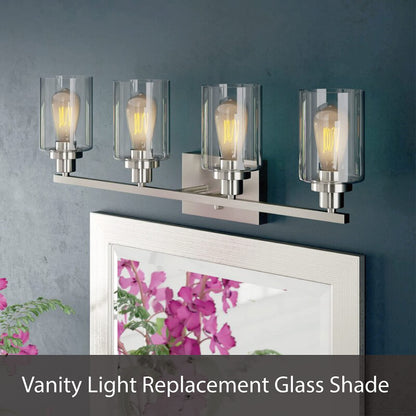 Aspen Creative 23524-60-1, Clear Glass Shade for Lighting Fixture, Pendant, Vanity, Wall Light, Size: 5" D x 6-1/4" H