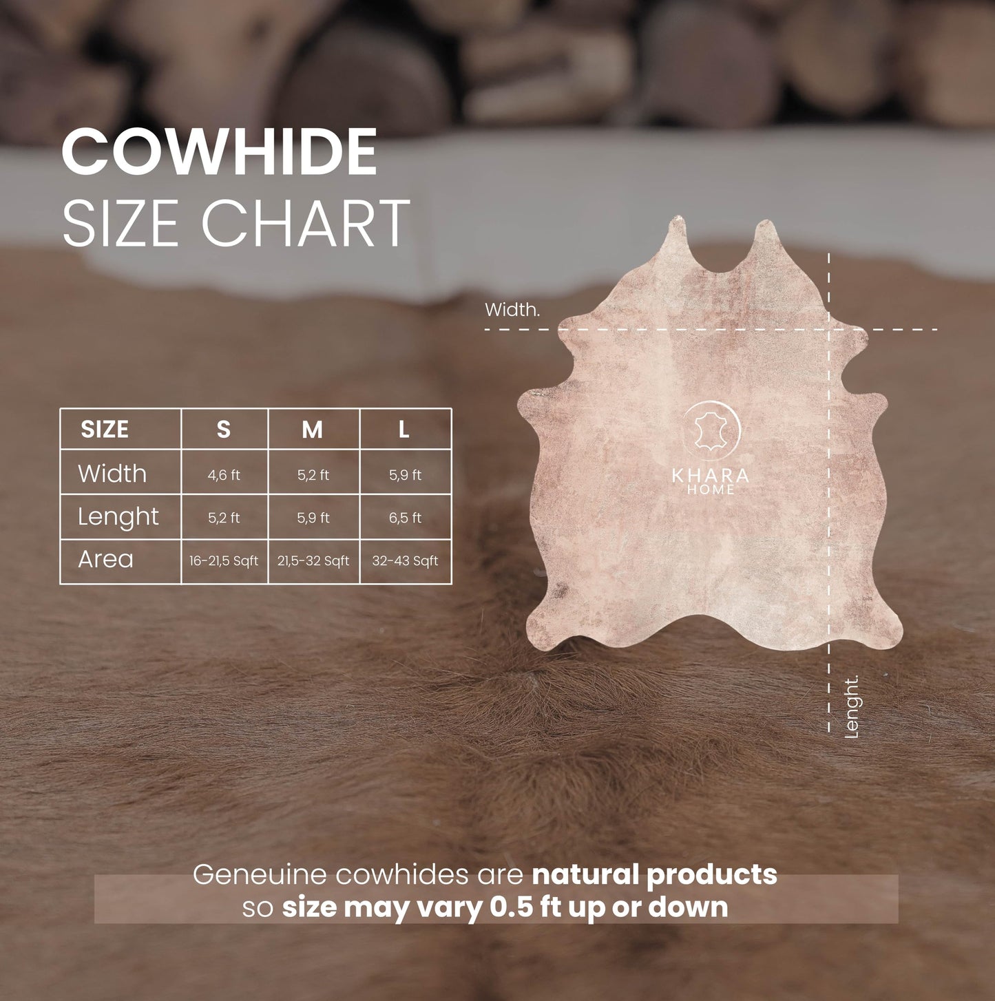 Khara Home Premium 100% Genuine Cowhide Rug Large 5x7 Ft Leather Area Rug for Living Room, Cozy, Unique, and Durable, Western Home Decor – from Argentina (Black & White, 5 x 7)