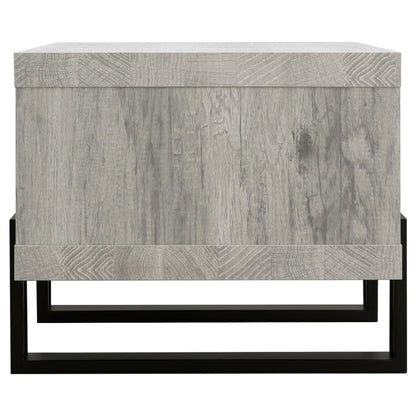 Coaster Home Furnishings - Dinard - Wood - Coffee Table with Metal Bases, Open Shelf, and Rectangular Surface - Living Room - 47-Inch - Grey Driftwood - 720878