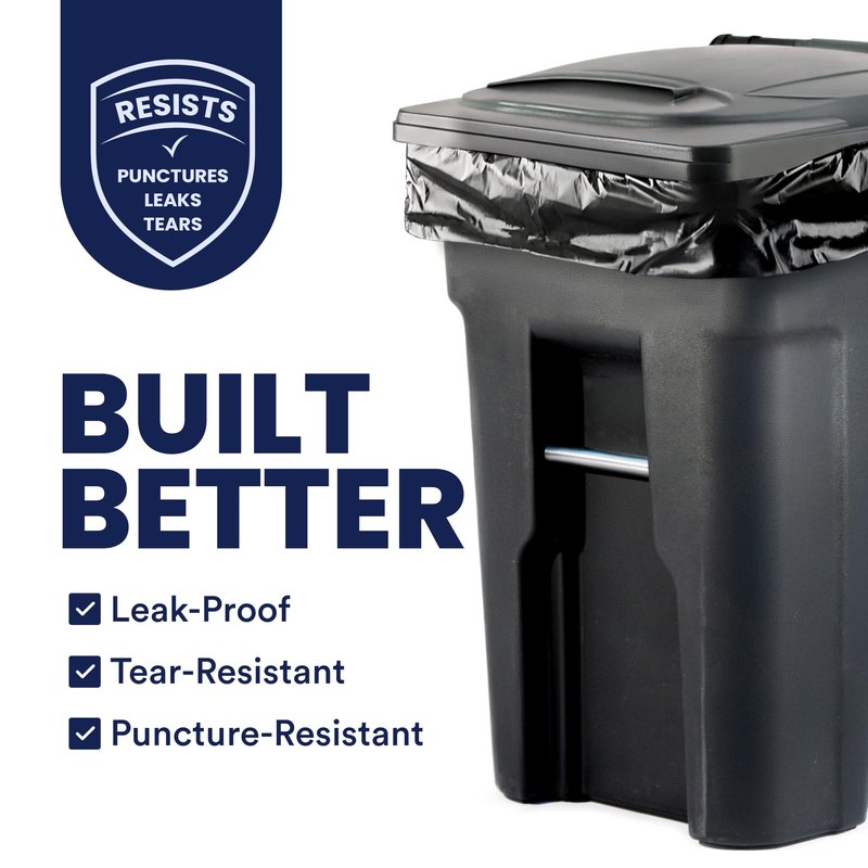 Plasticplace 65 Gallon Trash Bags │ 3.0 Mil │ Black Heavy Duty Garbage Can Liners │ 50” X 48” (50Count)