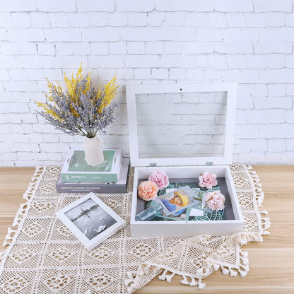 Golden State Art 11x14 Shadow Box Frame Display Case - 2 inch Depth Great for Collages, Collections, Mementos, 6 Pins Included (White, 1 Pack)