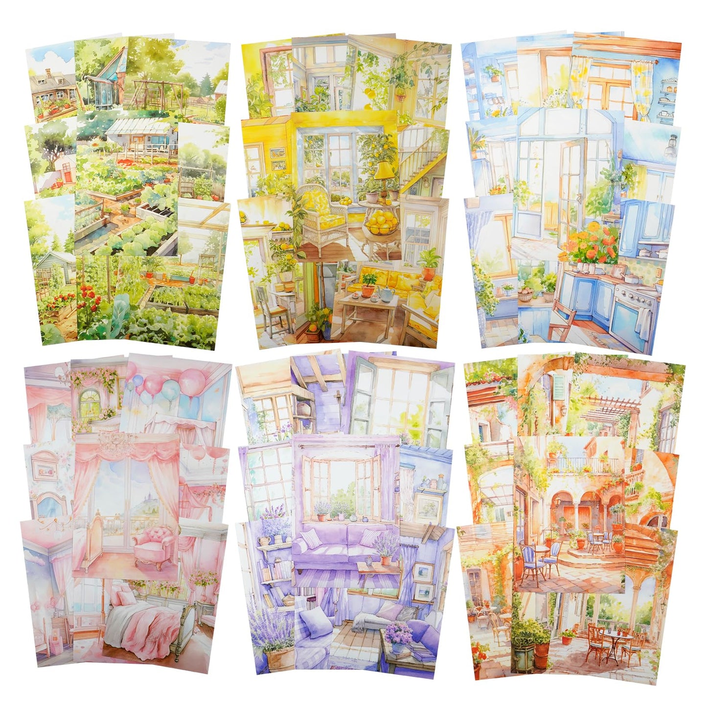 AuriicLeaf Cozy Interior Scene Washi Stickers, 60PCS Vintage Home Aesthetic Stickers for Scrapbooking Journaling Crafting Planner