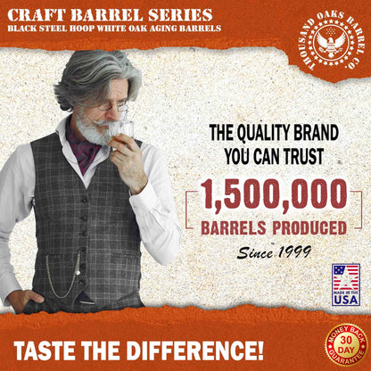 2 Liter Oak Aging Barrel with Wood Stand, Bung & Spigot - Mini Whiskey Barrels for The Home Alcohol Distiller, Moonshiner & Winemaker - Age Cocktails, Bourbon, Whisky, Tequila, Rum, Mead Wine (2L)