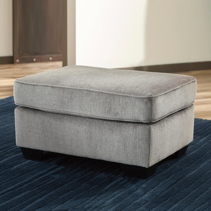 Signature Design by Ashley Altari Modern Rectangular Accent Ottoman, Light Gray