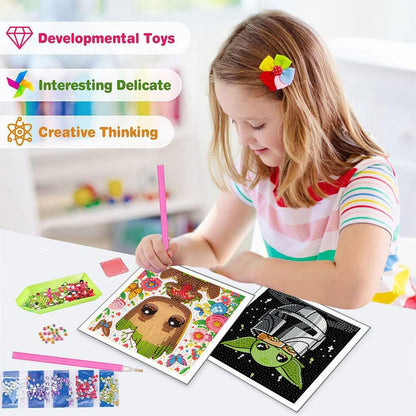 Sretoul 6 Pack Cartoon Diamond Art Kits for Kids- 6 Pack Small Diamond Art Painting, Arts and Crafts for Kids Ages 4-8-12 6X6 Inch