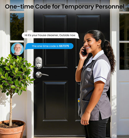 Veise Keyless Entry Door Lock with 2 Lever Handles - Electronic Keypad Deadbolt, Auto Lock, Back Lit & Easy Installation Design, Front Door Handle Sets, Satin Nickel