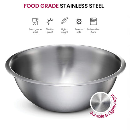 FineDine Stainless Steel Mixing Bowls Set, Dishwasher Safe, 6 Piece Metal Mixing Bowls For Kitchen, Nesting, Large, Small, Big Food Prep, Cooking, Baking