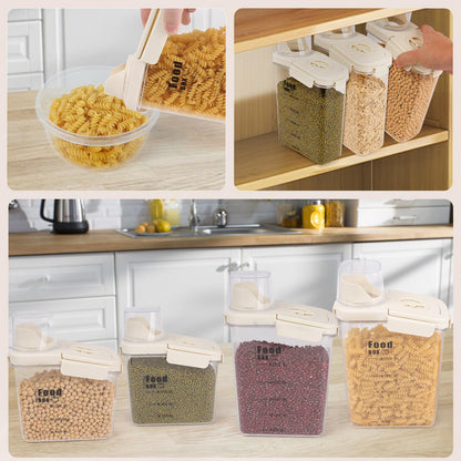 hoforife 2 Pcs Airtight Cereal Containers Storage Set for Kitchen, Large Plastic Rice Dry Food Dispenser Non-Bpa (41oz & 85oz)