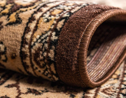 Unique Loom Reza Collection Traditional Persian Style Area Rug, 9 ft 10 in x 13 ft, Brown/Ivory