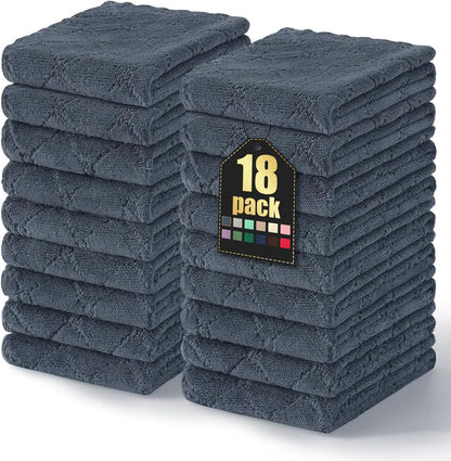 18 Pack (10 20 Inches, Homaxy Dish Towels for Kitchen x Dark Grey), Super Soft and Absorbent Coral Velvet Dish Cloths