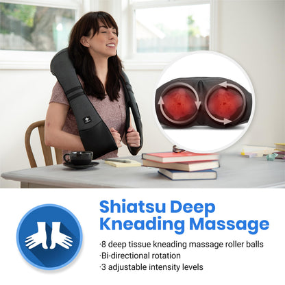 Etekcity FSA HSA Eligible Cordless Neck Massager with Heat for Pain Relief Deep Tissue, FSA Wearables, Rechargeable Shiatsu Back Shoulder Massage Tool, Best Gift for Mother, Father, Women, Men