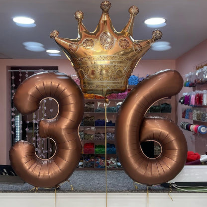 Regine Switzerland Dark Brown Number Balloon - 40 Inch Coffee Brown 0 for Birthday Party Decorations