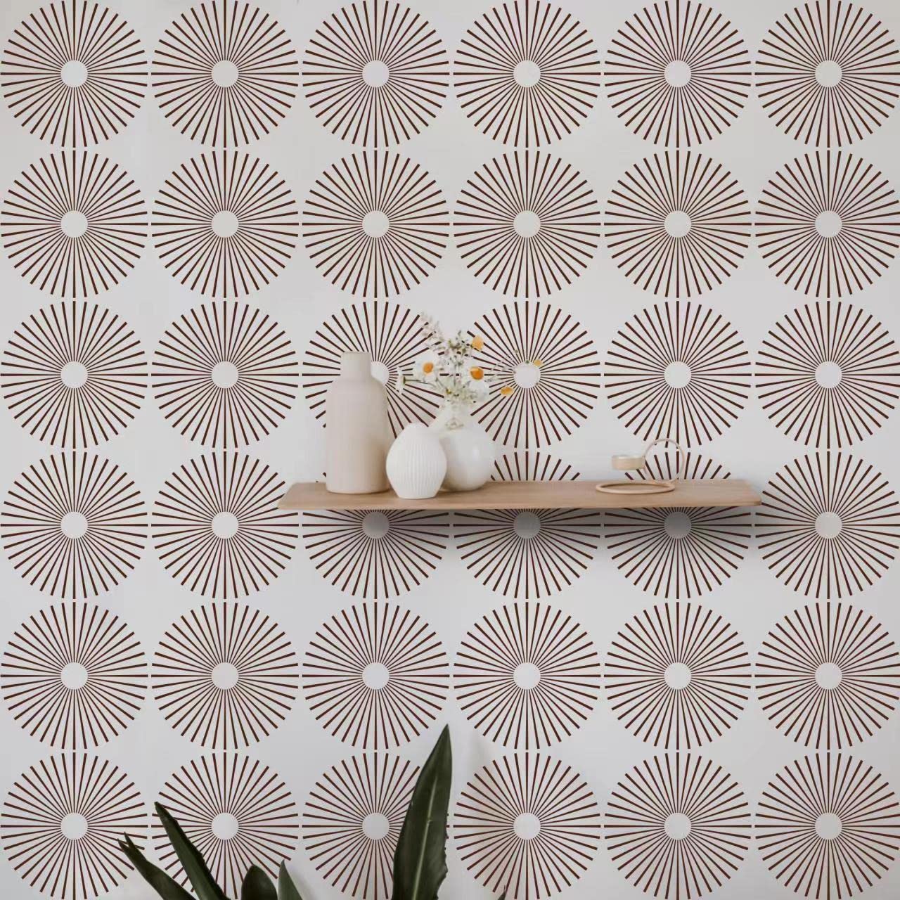 2pcs 12x12 Inch Reusable Tile Stencils Template for Painting Wall Tile Floor Cement Patio Furniture DIY Home Décor