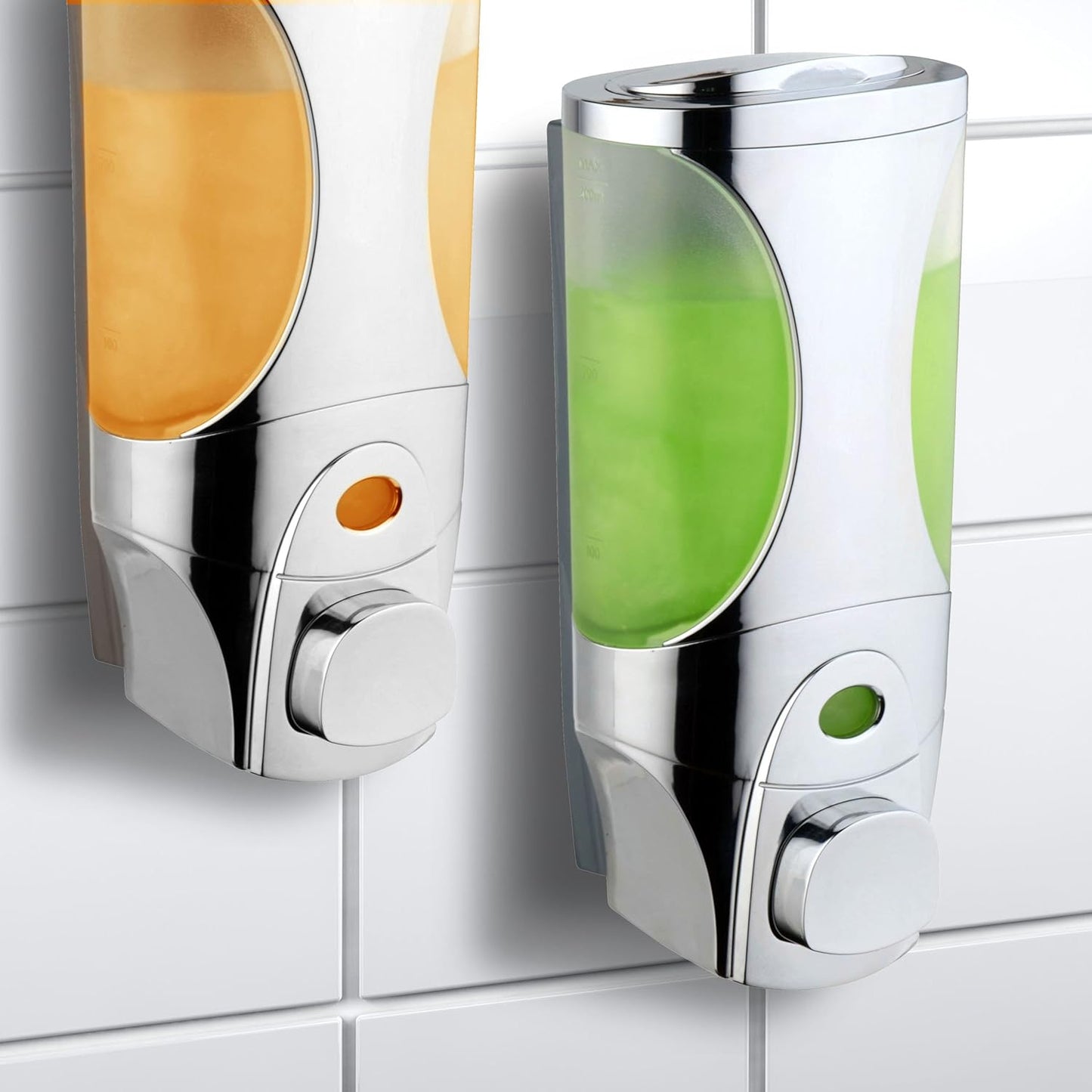 HotelSpa Curves Luxury Shower Dispenser System, Soap/Shampoo/Lotion, Modular Design (Pack of 2)