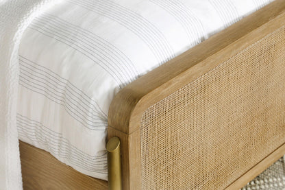 Coaster Home Furnishings - Arini - Wood - Rattan Eastern King Panel Bed with Woven Cane, Metal Tube Legs, and Tall Headboard - Bedroom - Sand Wash and Natural Cane - 224300KE