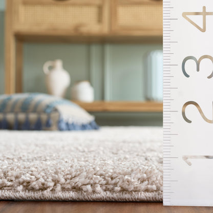 SAFAVIEH Area Rug 8x10 - Florida Shag Collection - Large - Beige & Blue Grey, Scroll Design, Non-Shedding & Easy to Clean, High-Low Plush Pile, Ideal for Living Room, Bedroom, Dining (SG455-1155)