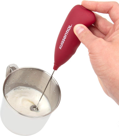 Slickfroth 2.0 Electric Stainless Steel Milk Frother - Powerful Handheld Battery Operated Foam Maker for Coffee, Latte,