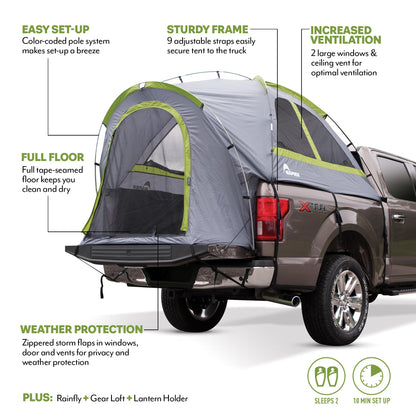 Napier Backroadz Truck Tent | Pickup Truck Bed Camping Tent | Rainfly for Water Protection | Sturdy and Spacious 2-Person Tent | Easy 10-Minute Setup