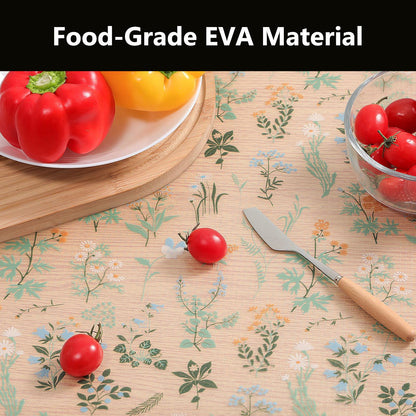 INNOLITES Shelf Liners for Kitchen Cabinets – Drawer Liner Waterproof & Oil-Proof, Non-Adhesive EVA with Floral Pattern – Durable Washable, Easy to Cut (Sage Green, 17.5" x 78.7")