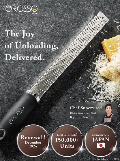 OROSSO Grater, Lemon Zester Cheese Grater, Cheese Shavings, Parme Cheese, Ginger, Garlic, Zester Grater (black)