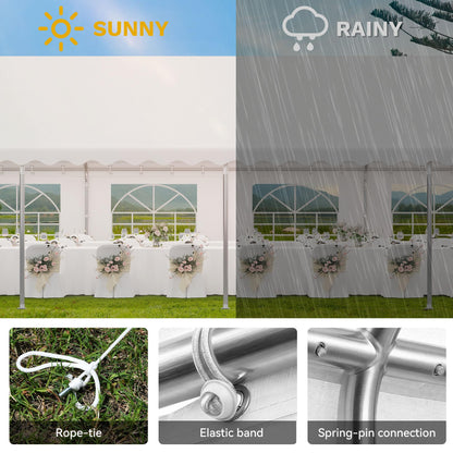 YITAHOME 20x30FT Party PVC White Tent Heavy Duty Wedding Event Shelters Upgraded Galvanized Ripple Canopy with Large Roof Removable Sidewalls & 2 Storage Bags 600D Oxford for Outdoor Weddings, BBQ