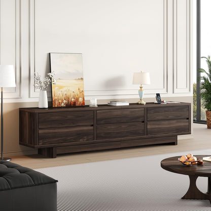 Homiflex 78" TV Stand for TVs Up to 90", Entertainment Center with Storage, Modern TV Stand with Drawers & Power Outlets, Wooden Media Console Table for Living Room Bedroom, Walnut