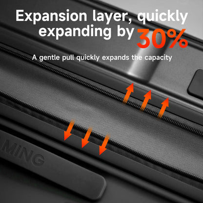 ROAMING Expandable 28-Inch Checked Luggage with Mute Brake Wheels Airline Approved Hard Shell Suitcases with Front Pocket Top Opening Luggage with TSA Lock for Short Business Travel, Black