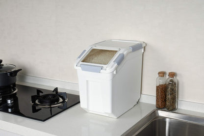 EonTone [2-Pack] 30 lbs Rice Storage Container, 15L Airtight Food Bin with Wheels for Flour, Pet Food