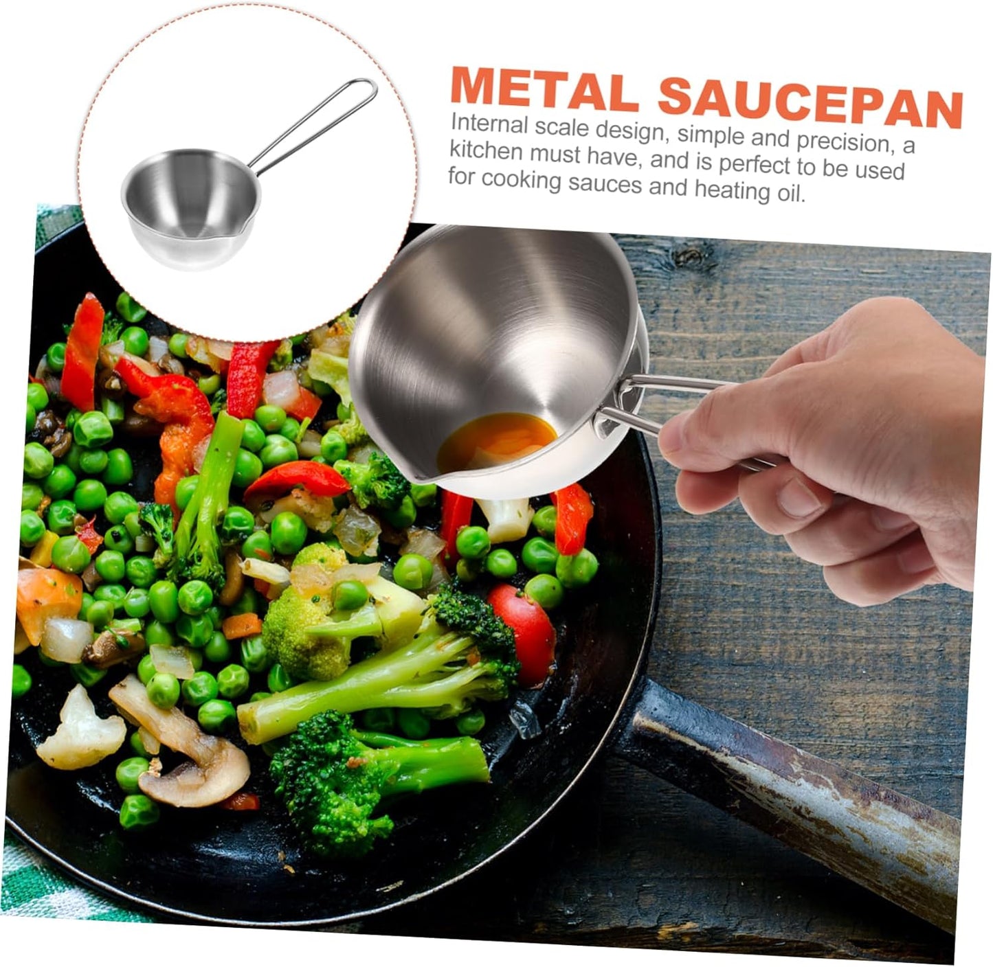 Pour Oil Small Pot, Steaming Pot, Stainless Steel Saucepan for Cooking Milk, Mini Pan