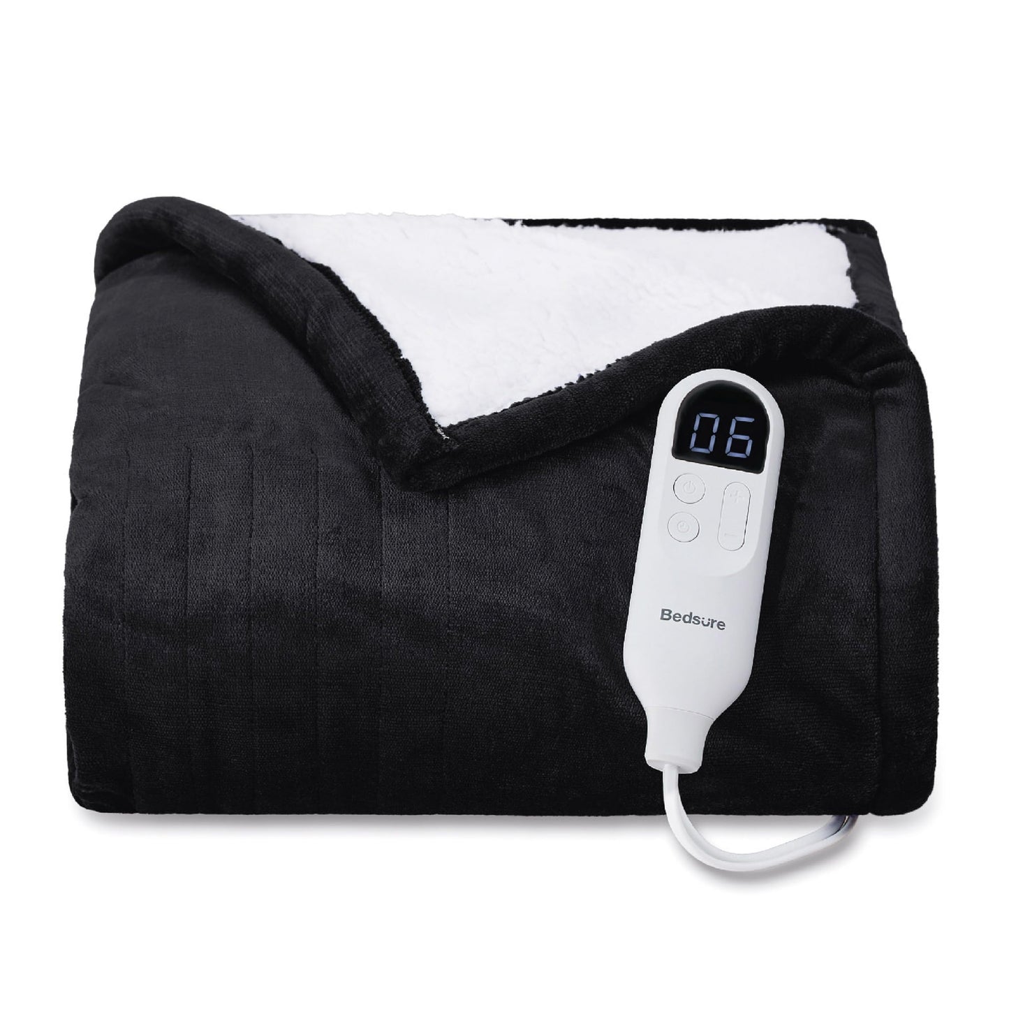 Bedsure Electric Blanket King Size - Dual Control Heated Blanket King Size, Fast Heating with 10 Time Settings & 10 Heat Settings, Warm Gift for Grandma (100x90 inches, Grey)