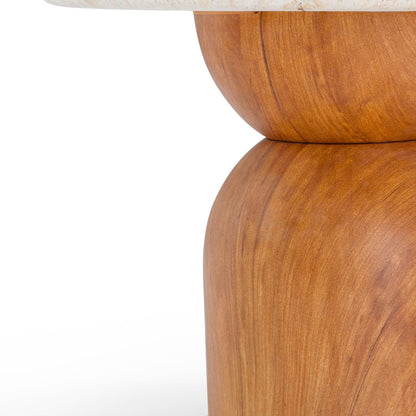 Tov Furniture Cynthia Travertine Concrete Indoor/Outdoor Side Table