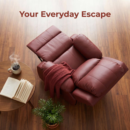 Trygoal Manual Recliner Chair, Nursery Rocking Chair, Recliner Chair for Adults, Lazy Boy, Gaming Recliner wih Overstuffed Arms, Suitable for Home Theater, Living Room, Bedroom, Red