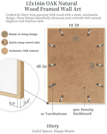 iHery Natural OAK Wood Jesus and Peter Walk on Water Framed Wall Art, 12x16 in Modern Sketch Bible Verses Canvas Art Decor, Beige Logs Boho Scripture 1Pack for Living Room Bedroom