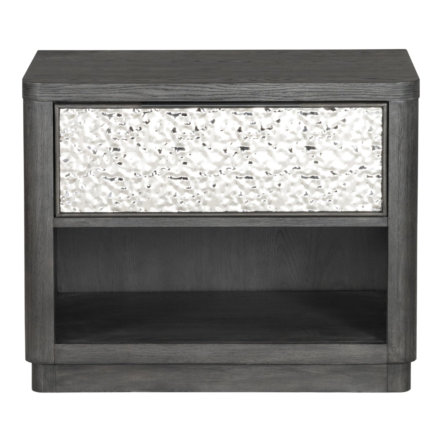 Furniture of America Selyra Modern Contemporary Solid Wood 30-inch 1-Drawer Nightstand with USB Ports, Sealed Back, English Dovetail, Ball-Bearing Glides, No Assembly for Bedroom, Guest Room, Ash Gray