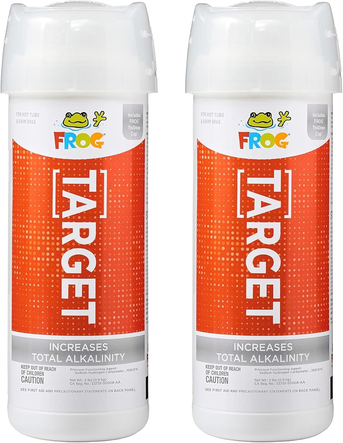 2 lb 2 Pack FROG Target Total Alkalinity Increaser for Hot Tubs and Swim Spas - Bottle with TruDose Measuring Cap