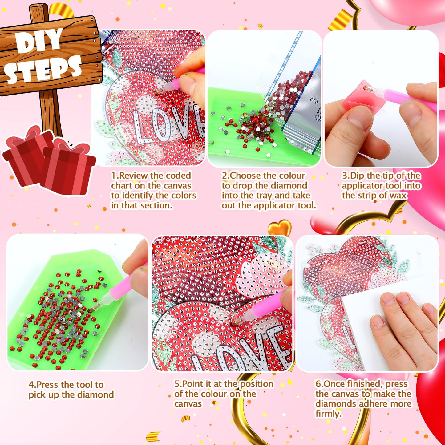 Cinnvoice 12 Pcs Seasonal Diamond Art Wreath Kits Holiday 5d DIY Diamond Painting Signs Germ Hanging Art Ornaments for Wall Door Decorations (Vertical)