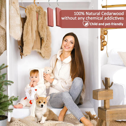 Cedar Blocks for Clothes Storage, 56 Pcs with Metal Hooks, Rings, Balls, and Scented Sachets for Closets and Drawers