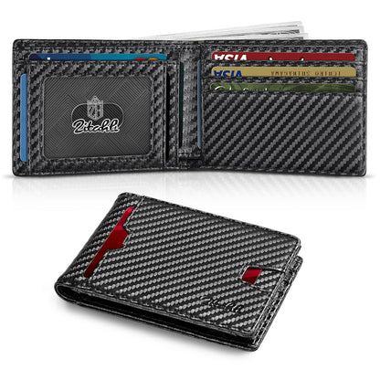 Zitahli Mens-Wallet-Slim-Leather-RFID Blocking Wallet for Men Minimalist Bifold Credit Card Holder with Gift Box