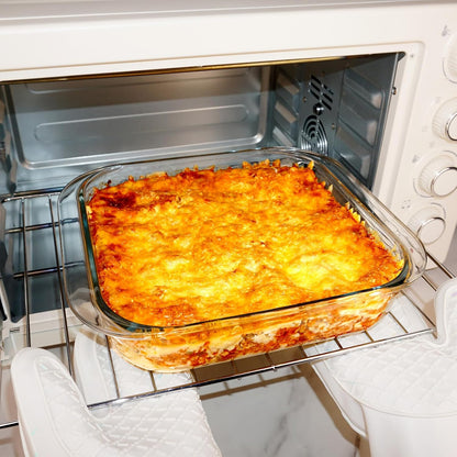 Square Glass Baking Dish by [Brand Name] - 9x9in, 2.4QT Oven Safe Baking Pan