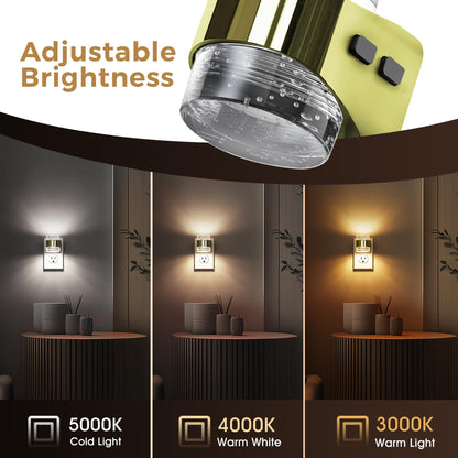 L LOHAS LED Night Light, Bubble Night Lights Plug into Wall,2 Pack 3000K/4000k/5000K Adjustable Color Temperature Night Light,Dimmable Nightlights with Dusk to Dawn Sensor for Rooms Bathroom Hallway