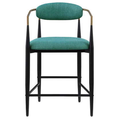 Coaster Home Furnishings - Tina - Fabric Upholstered Counter Height Chairs - Open Back, Padded Seat and Back, Footrest - Dining Room & Kitchen - Set of 2 - Green - 121185