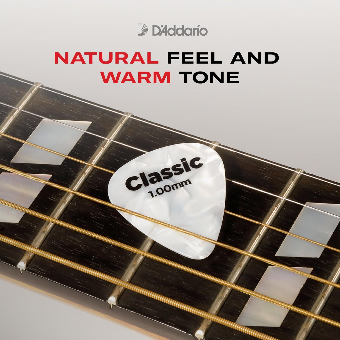 D'Addario Celluloid Guitar Picks - Guitar Accessories - Guitar Picks for Acoustic Guitar, Electric Guitar, Bass Guitar - Natural Feel, Warm Tone - Assorted, Medium 0.70mm, 10-pack