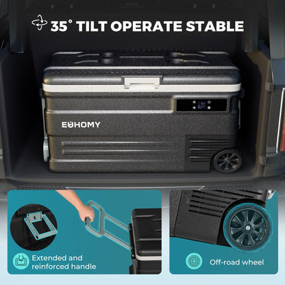EUHOMY 12 Volt Refrigerator, 80QT(75L) 12V Fridge, Electric Cooler APP Control, Car Fridge 12/24V DC 100-240V AC, Car Refrigerator 0℉~68℉, 12 Volt Cooler for Camping, Trip, Truck, Boating, Outdoor