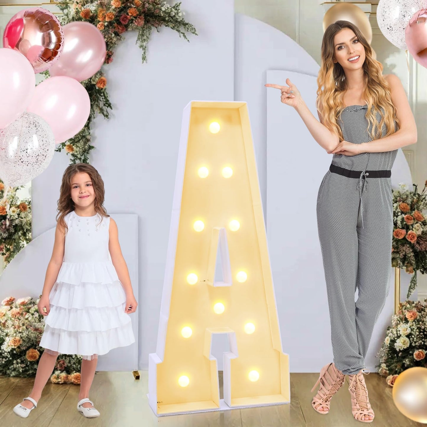 GGPL 4ft Marquee for Letters A, Marry Me Light up Letters, Large Light up Letters, Multifunctional Large Marquee for Letters 4 Feet Tall for Party Decorations, Letter Balloons (Letters A)